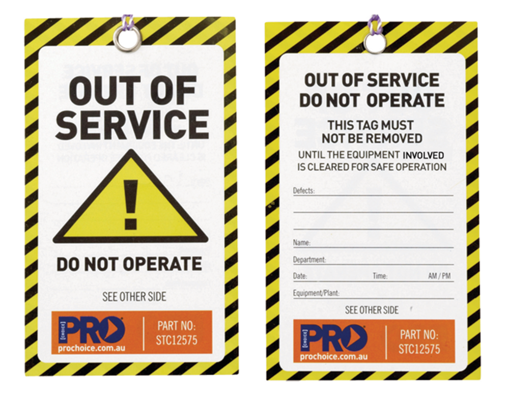Out Of Service - Pack of 100 (cardstock)