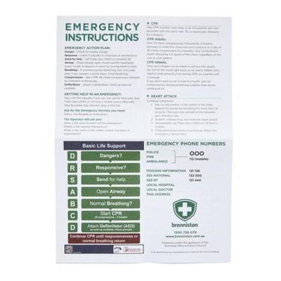 First Aid Instruction Sheet